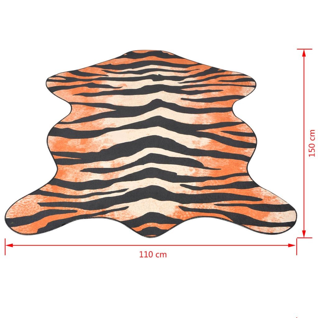 Shaped Rug 110x150 cm Tiger Print